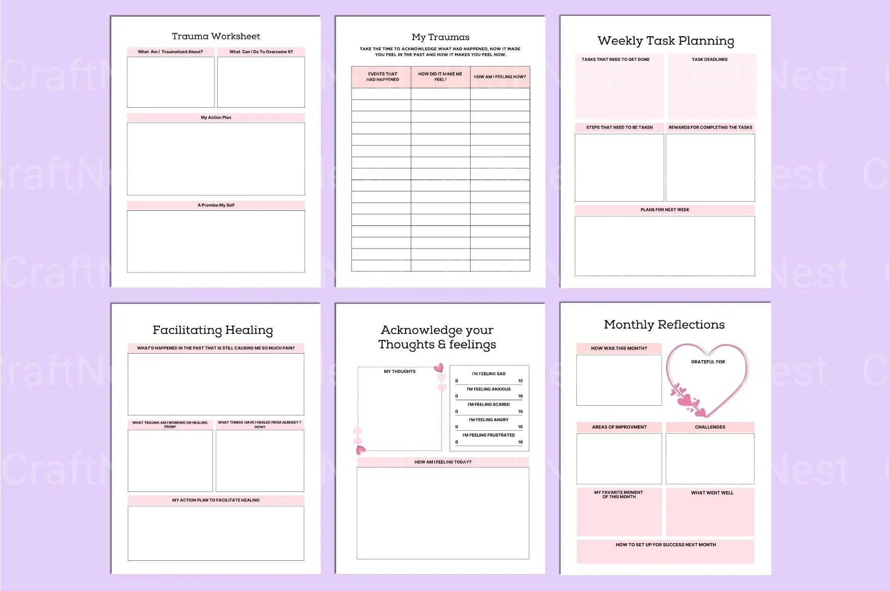 PTSD Trauma Processing Workbook for Healing and Recovery - CraftNest - Digital Crafting and Art