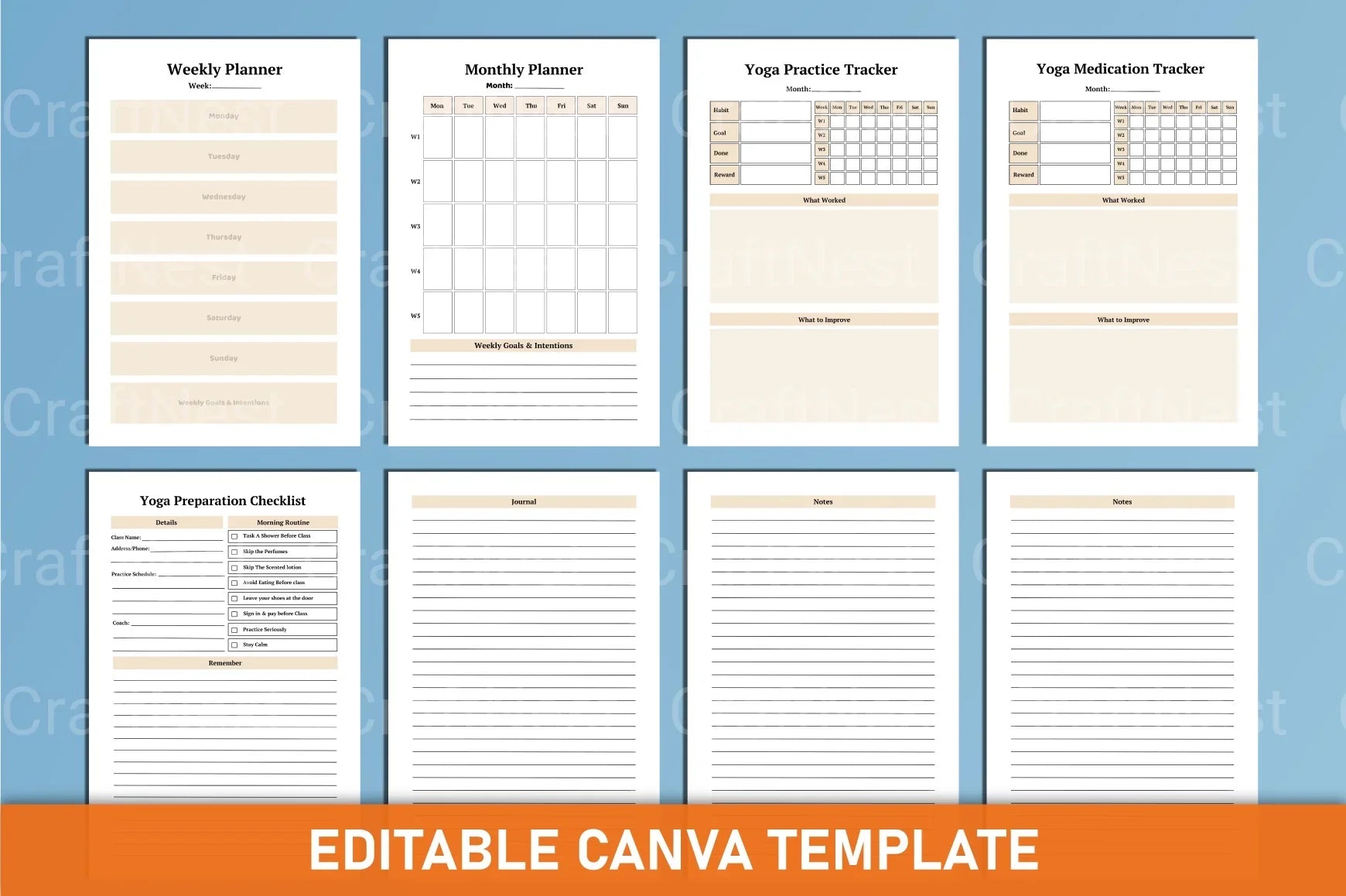 Yoga Canva Template for Design Inspiration - CraftNest - Digital Crafting and Art