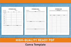 Customizable Fitness Planner Canva Template - CraftNest - Digital Crafting and Art