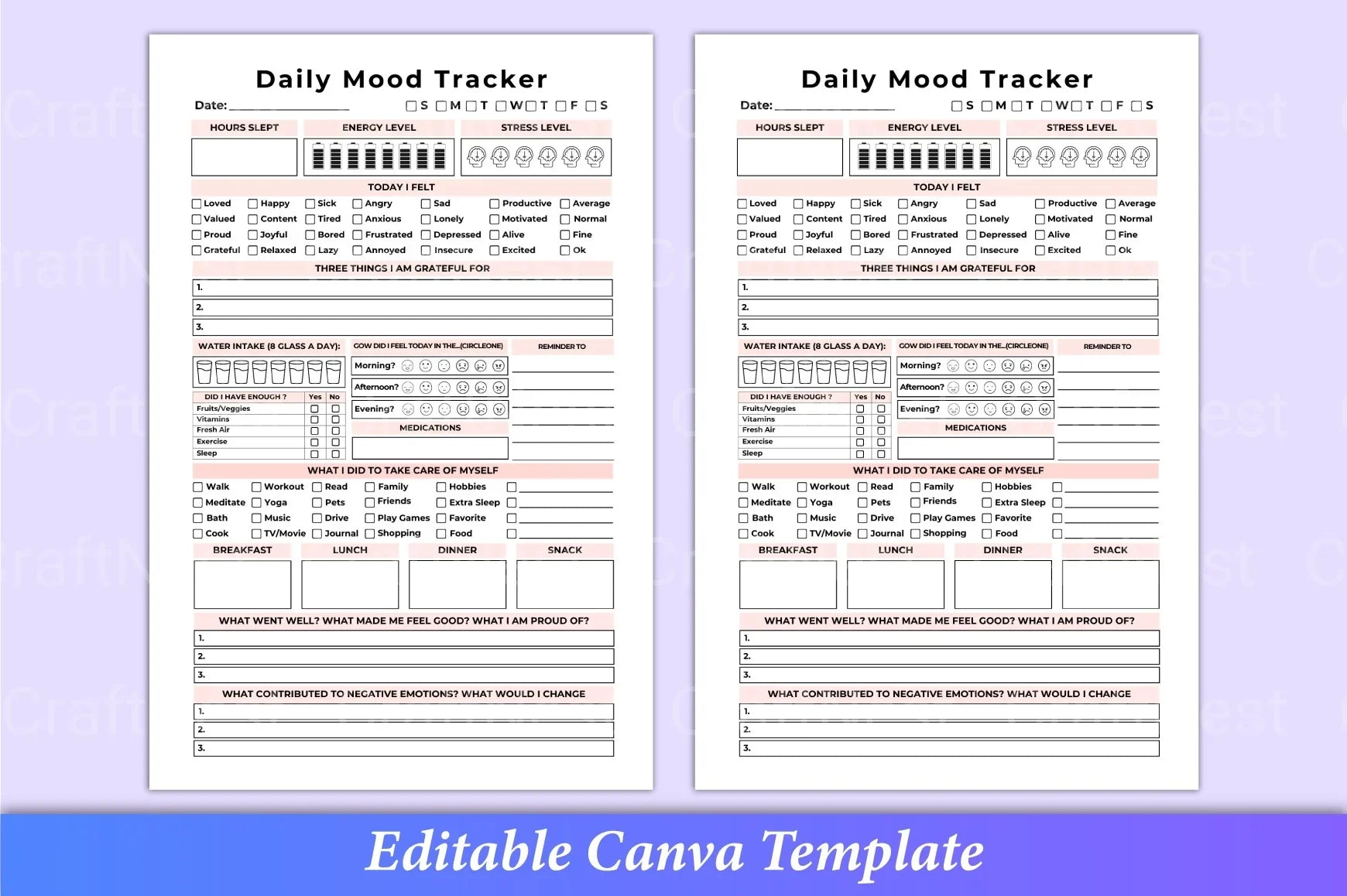 Daily Mood Tracker: Track Your Emotions - CraftNest - Digital Crafting and Art