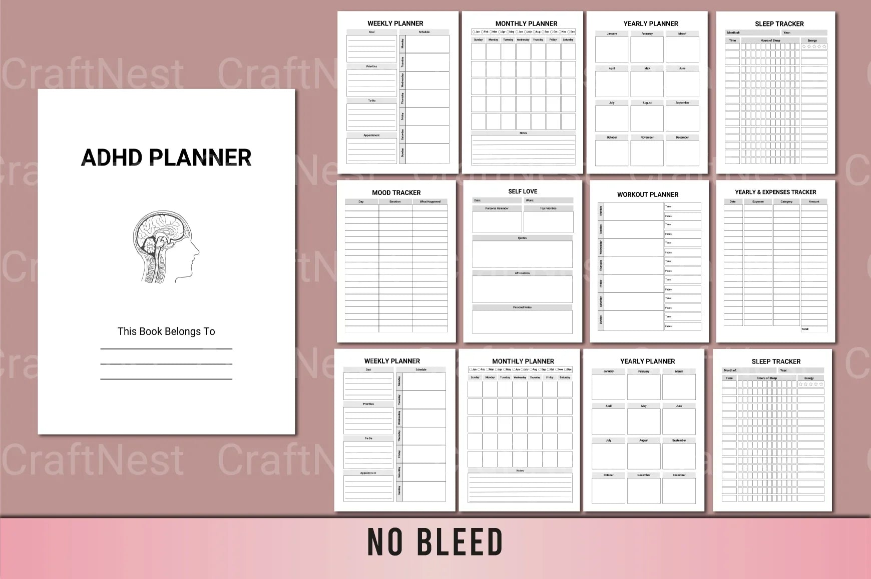 ADHD Planner for Effective Organization - CraftNest - Digital Crafting and Art