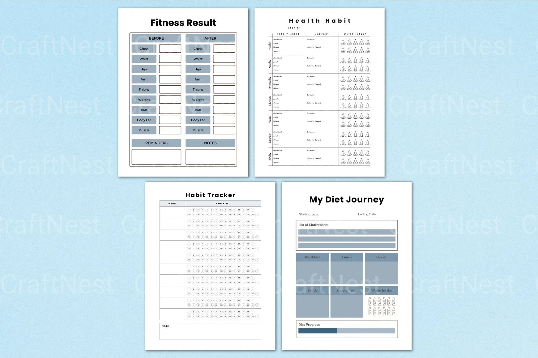 Weight Loss Design Template - CraftNest - Digital Crafting and Art