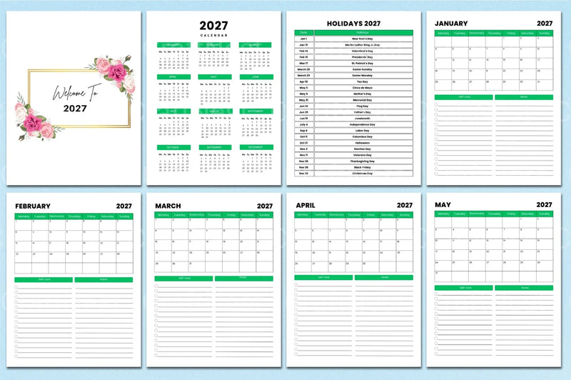 Monthly Agenda Planner - CraftNest - Digital Crafting and Art