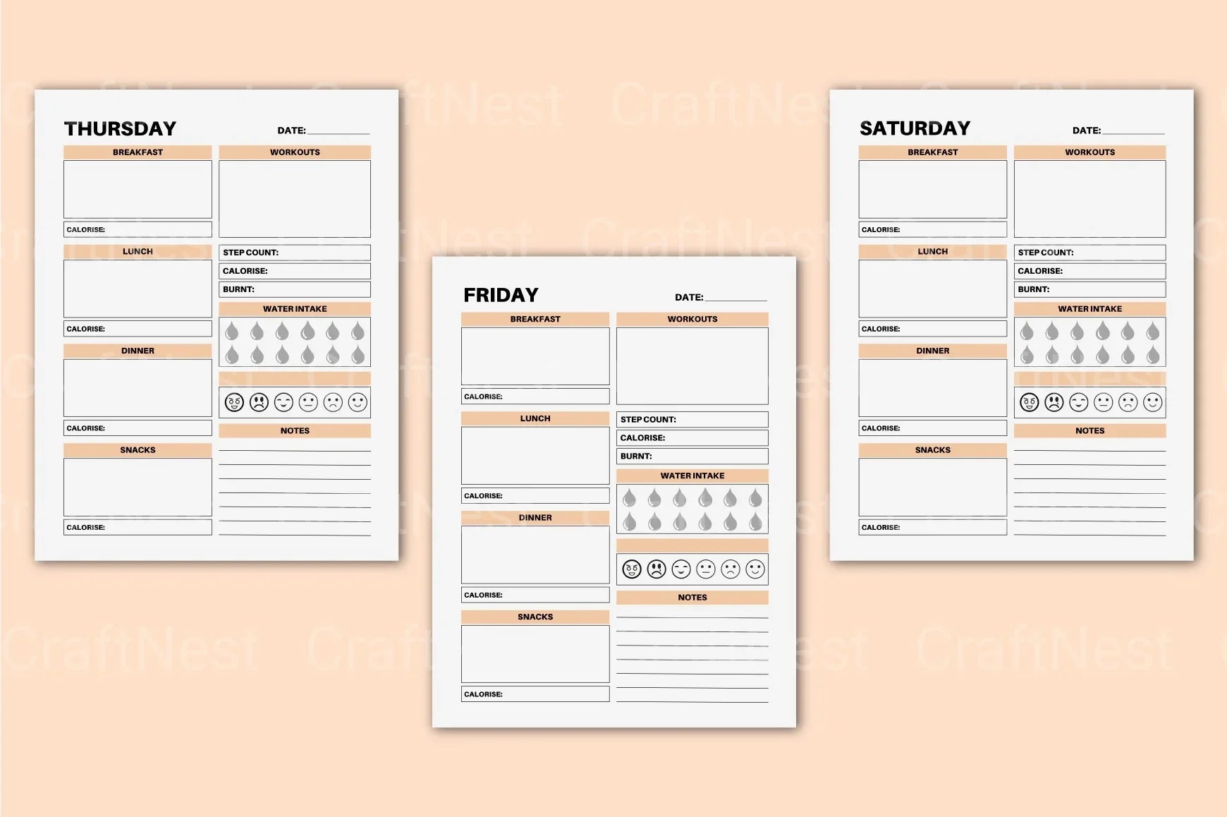 Day Food Diary: Track Your Meals and Nutrition - CraftNest - Digital Crafting and Art