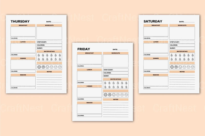Day Food Diary: Track Your Meals and Nutrition - CraftNest - Digital Crafting and Art