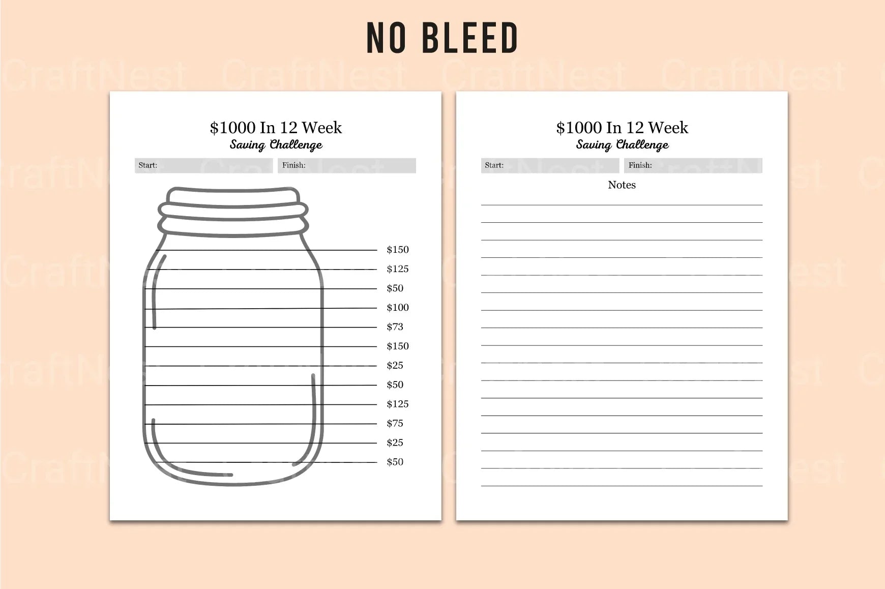 Weekly Savings Challenge Guide - CraftNest - Digital Crafting and Art