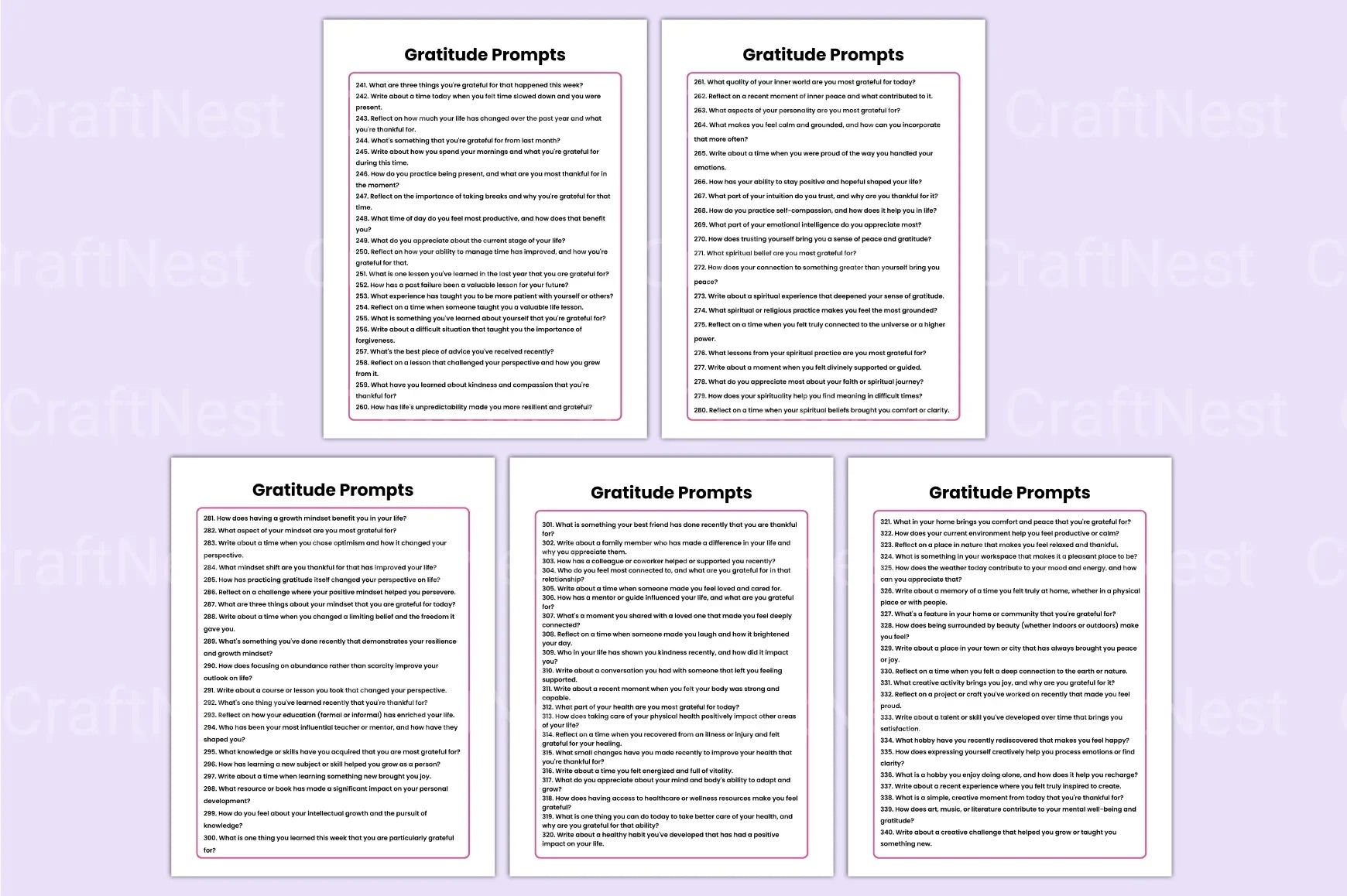 350 Gratitude Prompts for Daily Reflection - CraftNest - Digital Crafting and Art