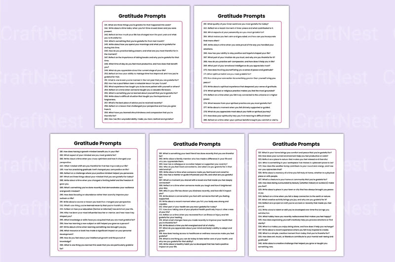 350 Gratitude Prompts for Daily Reflection - CraftNest - Digital Crafting and Art