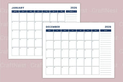 Landscape Monthly Calendar 2024 - CraftNest - Digital Crafting and Art