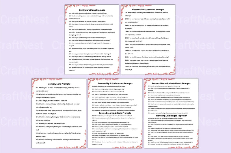 Engaging Relationship Prompts for Deeper Connections - CraftNest - Digital Crafting and Art
