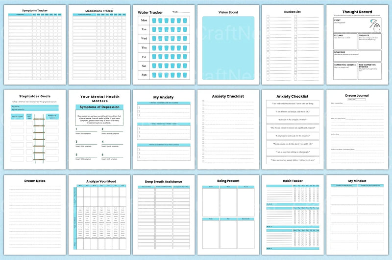 Anxiety and Depression Workbook - CraftNest - Digital Crafting and Art