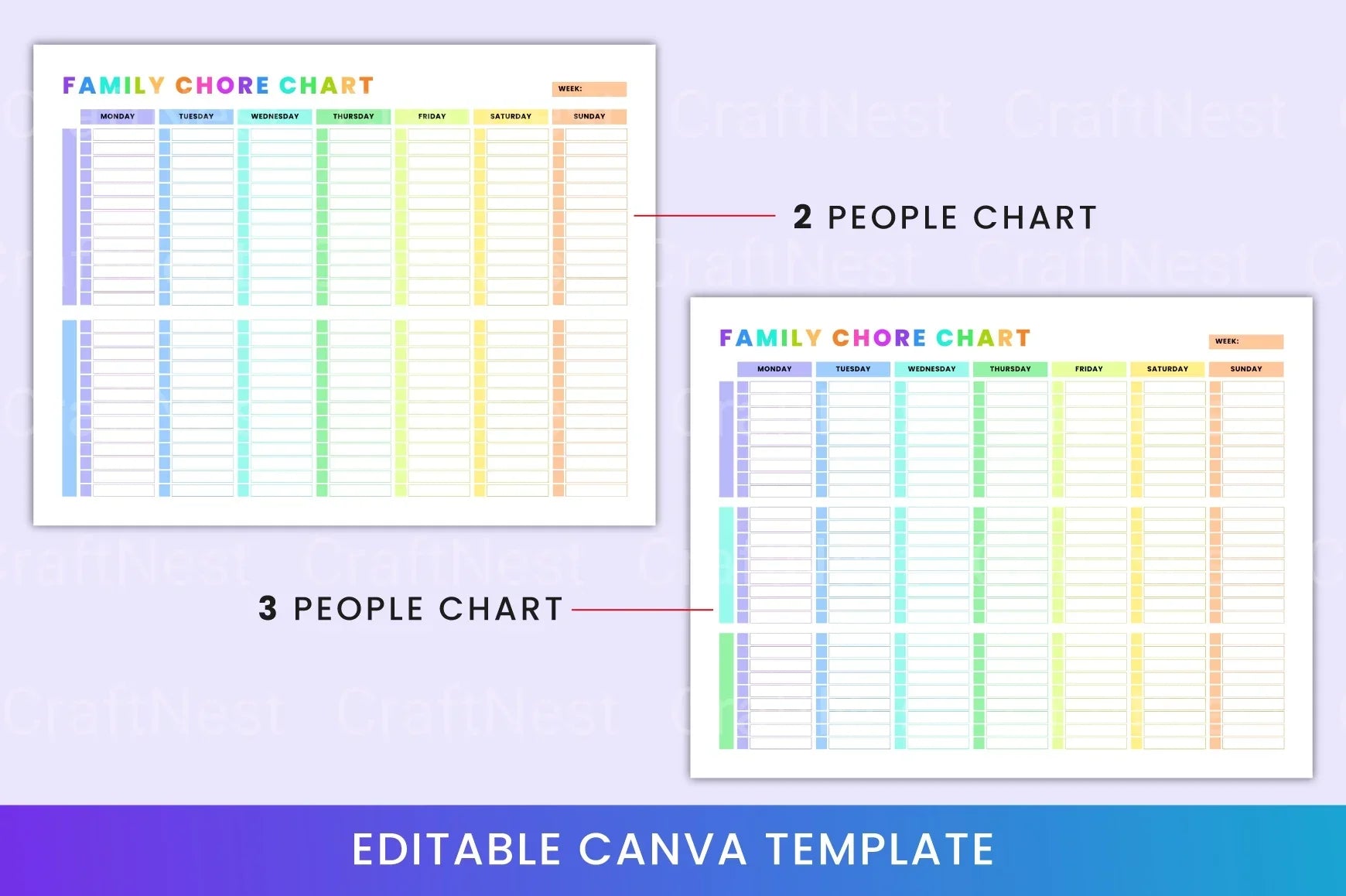 Family Chore Chart Template - CraftNest - Digital Crafting and Art