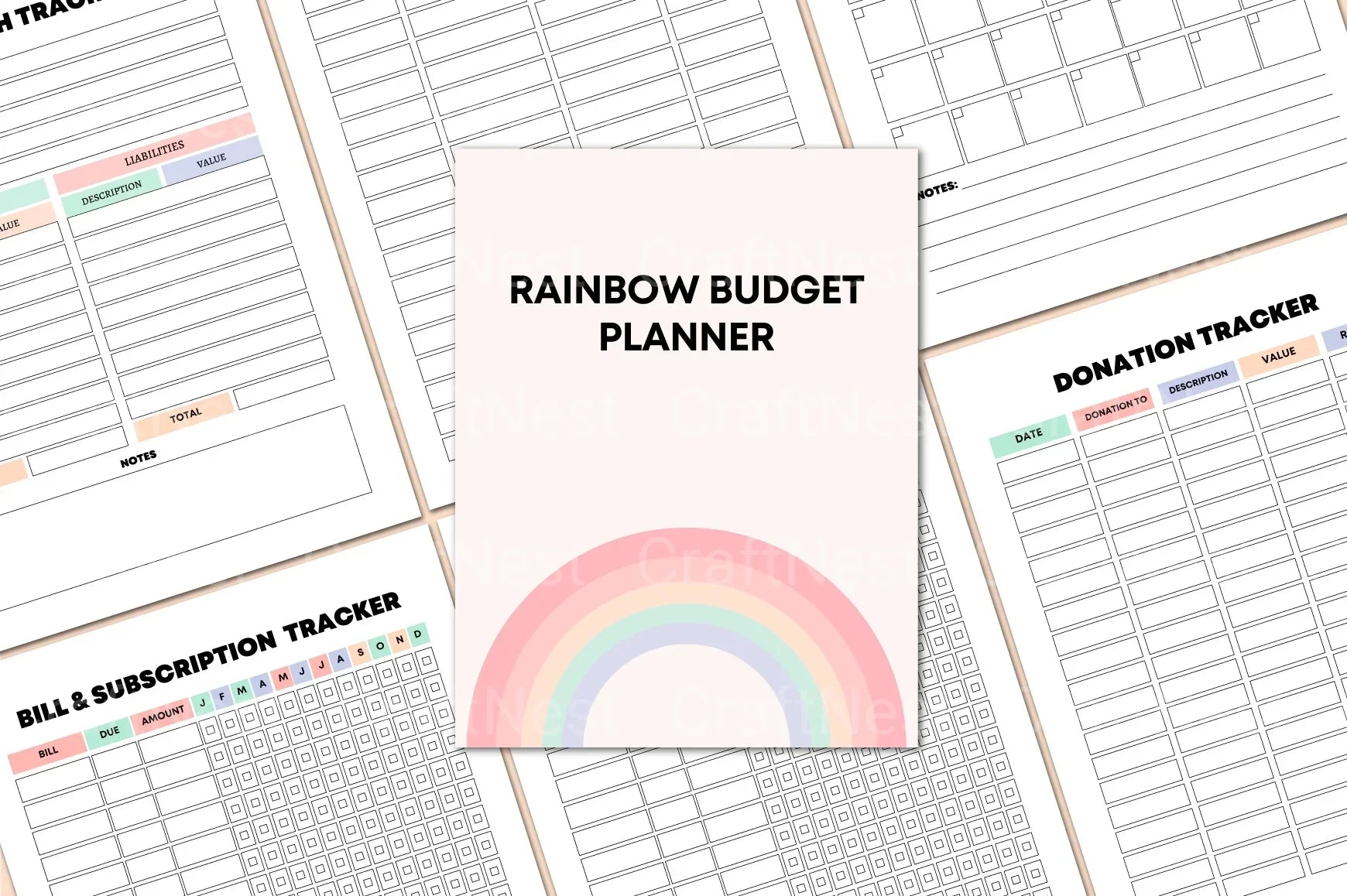 Rainbow Budget Planner for Effective Financial Management - CraftNest - Digital Crafting and Art