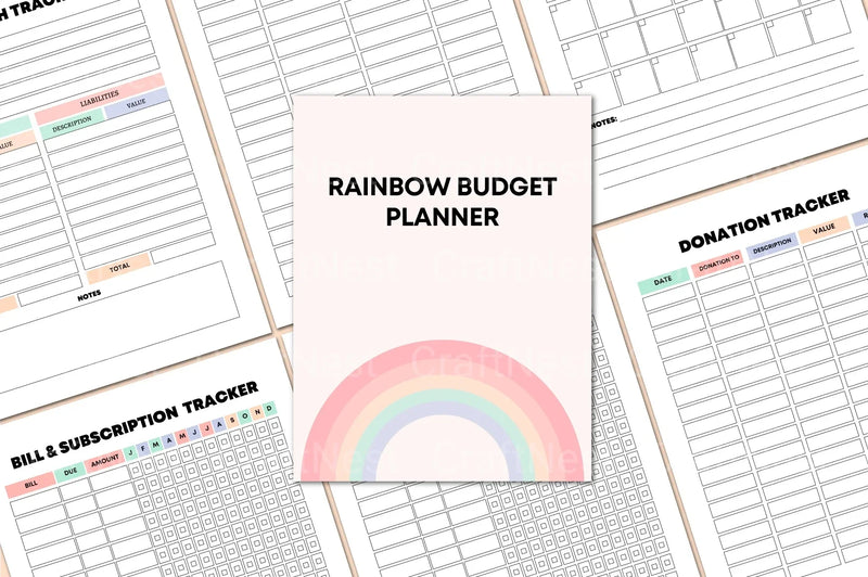 Rainbow Budget Planner for Effective Financial Management - CraftNest - Digital Crafting and Art
