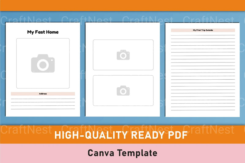 Baby Memory Book Template - Canva Design - CraftNest - Digital Crafting and Art