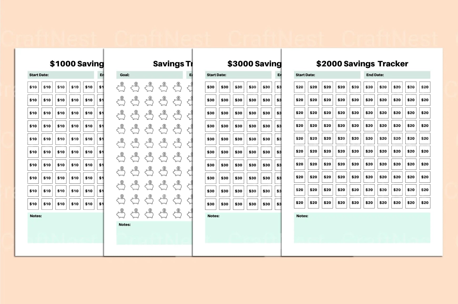 Money Savings Challenge - CraftNest - Digital Crafting and Art