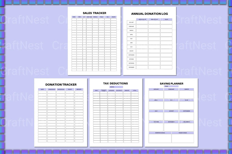 Budget Financial Planner - CraftNest - Digital Crafting and Art