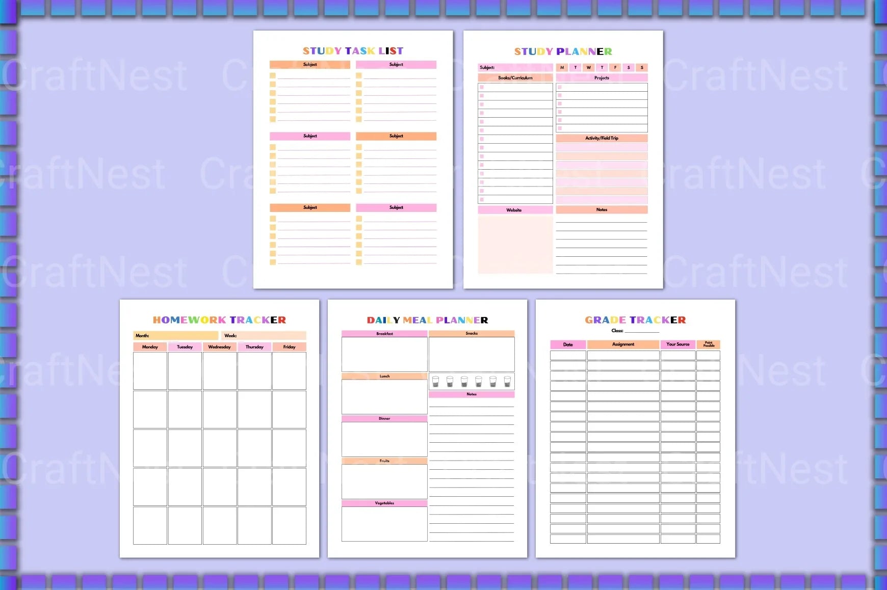 ADHD Planner for Kids: Boost Focus & Organization - CraftNest - Digital Crafting and Art