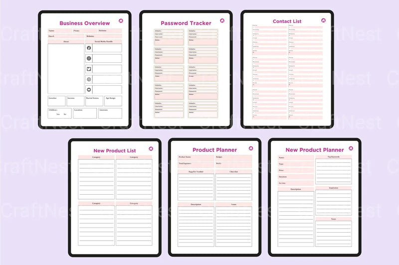 Side Hustle Planner for Entrepreneurs - CraftNest - Digital Crafting and Art