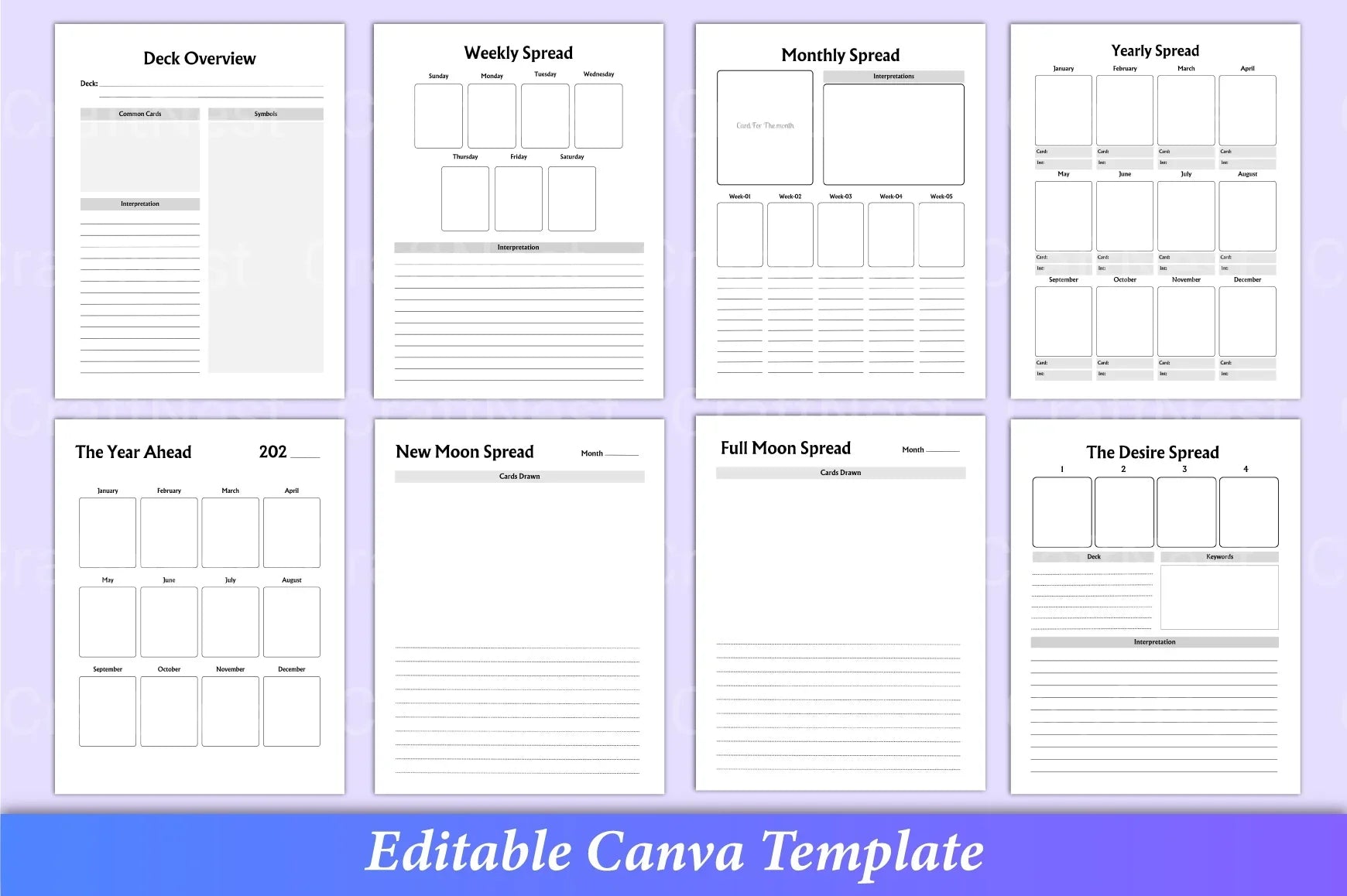 Tarot Canva Template for Creative Designs - CraftNest - Digital Crafting and Art