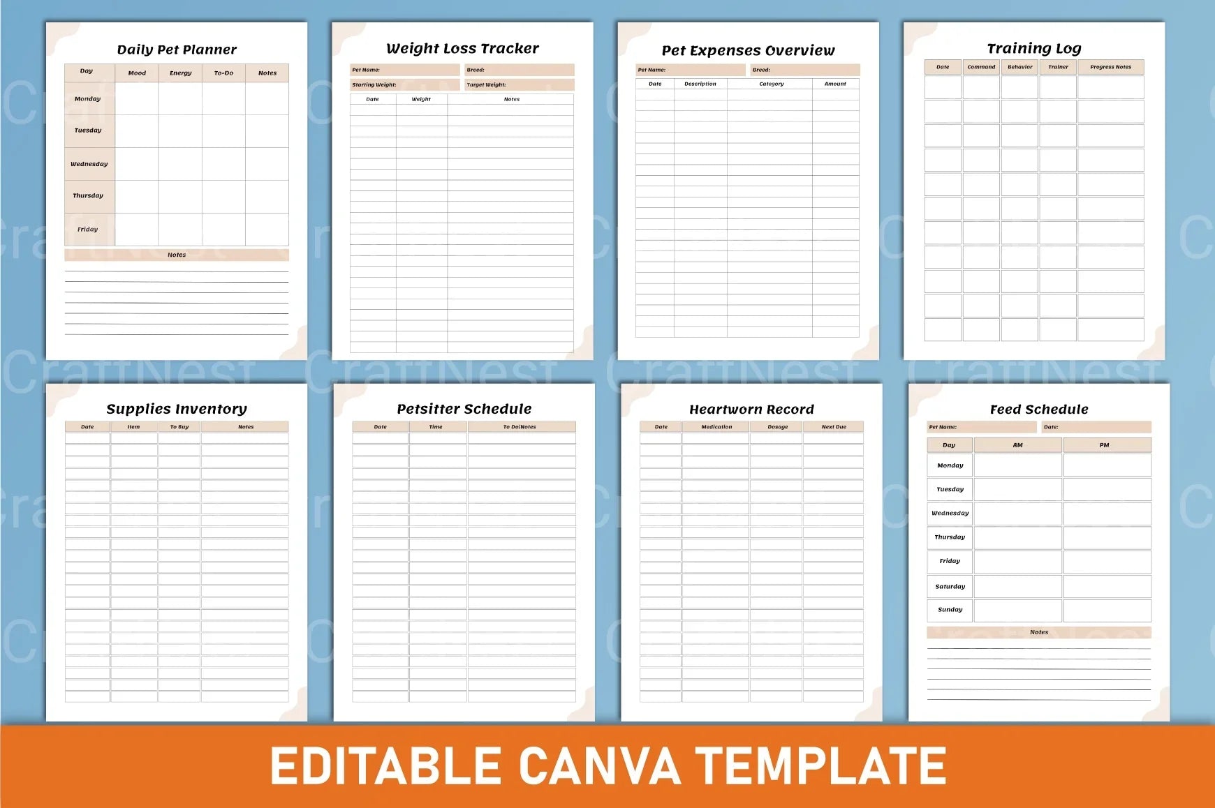 Pet Care Planner: Organize Your Pet's Needs - CraftNest - Digital Crafting and Art
