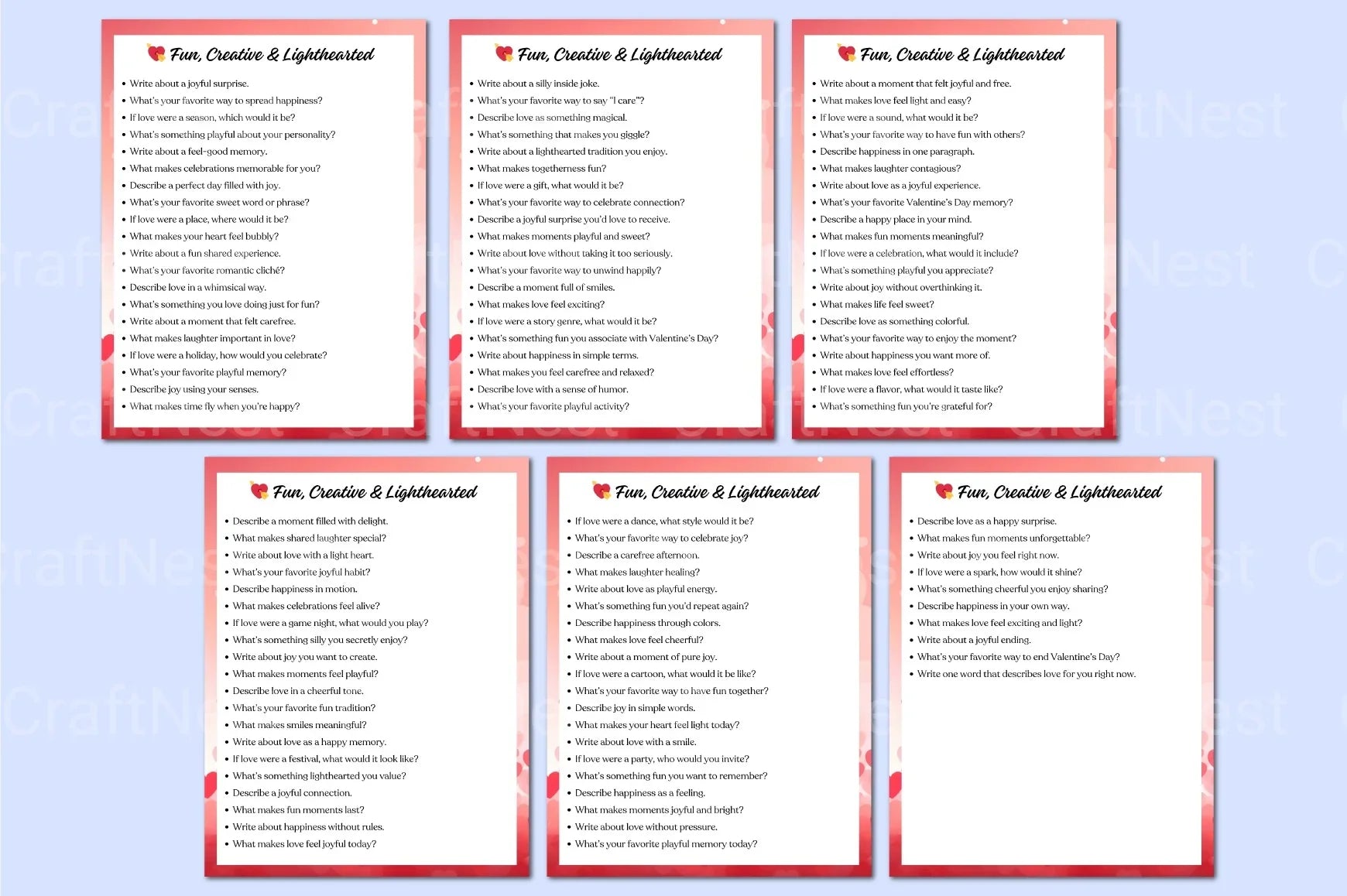 Valentine's Day Creative Prompts - CraftNest - Digital Crafting and Art