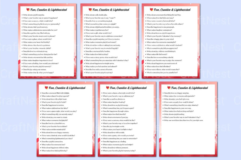 Valentine's Day Creative Prompts - CraftNest - Digital Crafting and Art