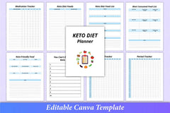 Keto Diet Planner Canva Interior - CraftNest - Digital Crafting and Art