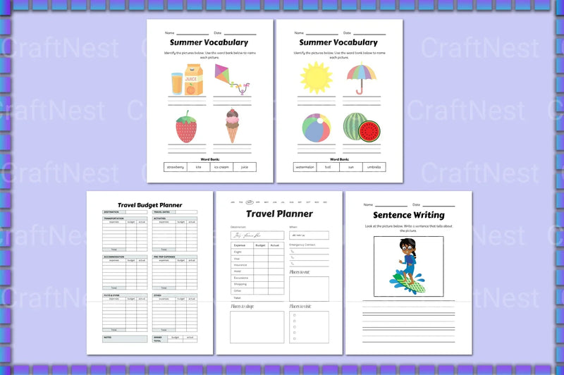 Summer Planner for Kids - Canva Template - CraftNest - Digital Crafting and Art