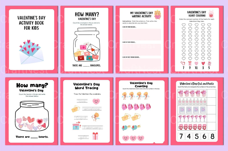 Valentine's Day Activity Book for Kids - CraftNest - Digital Crafting and Art