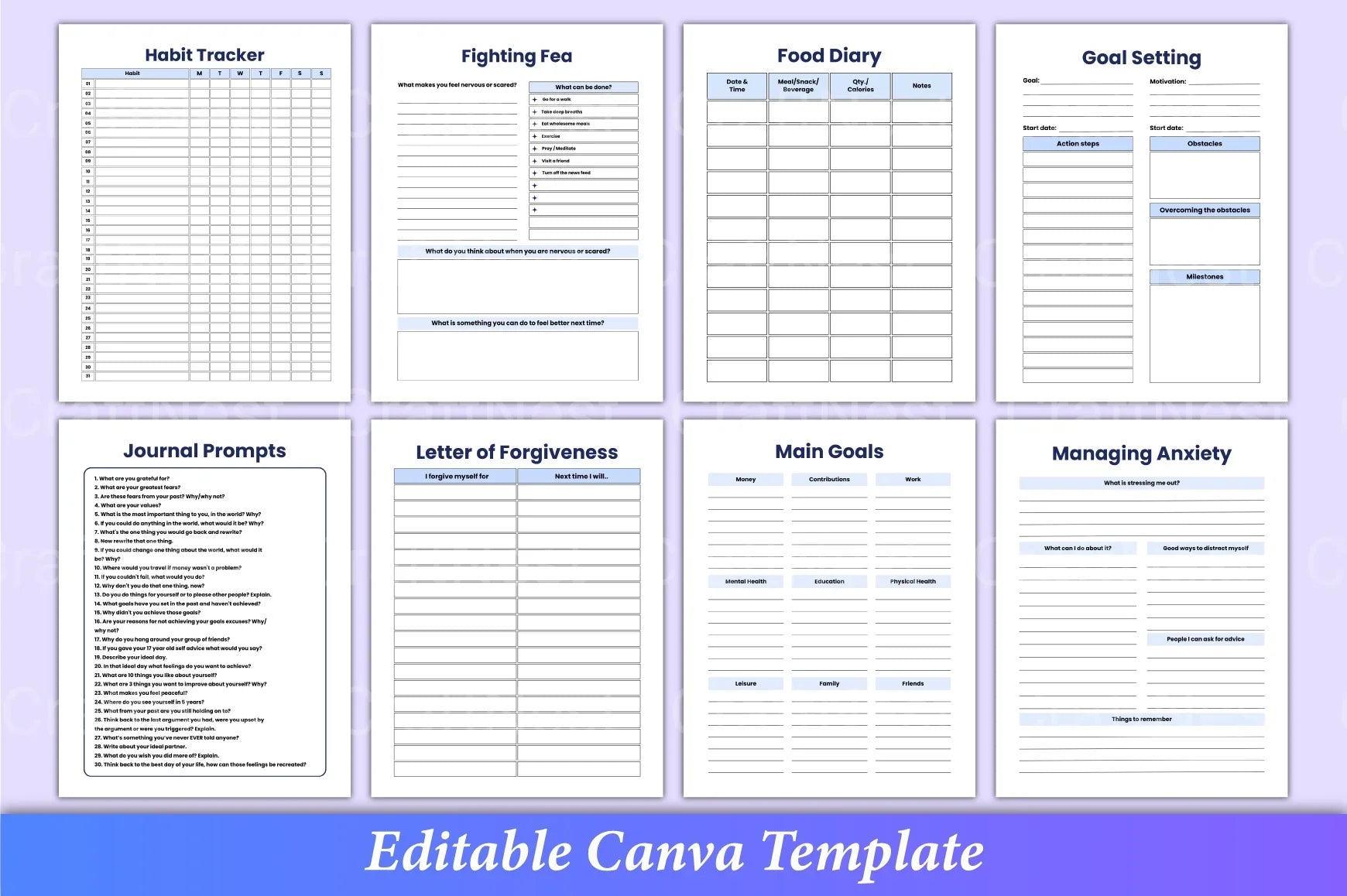 Mental Health Worksheets for Wellbeing - CraftNest - Digital Crafting and Art