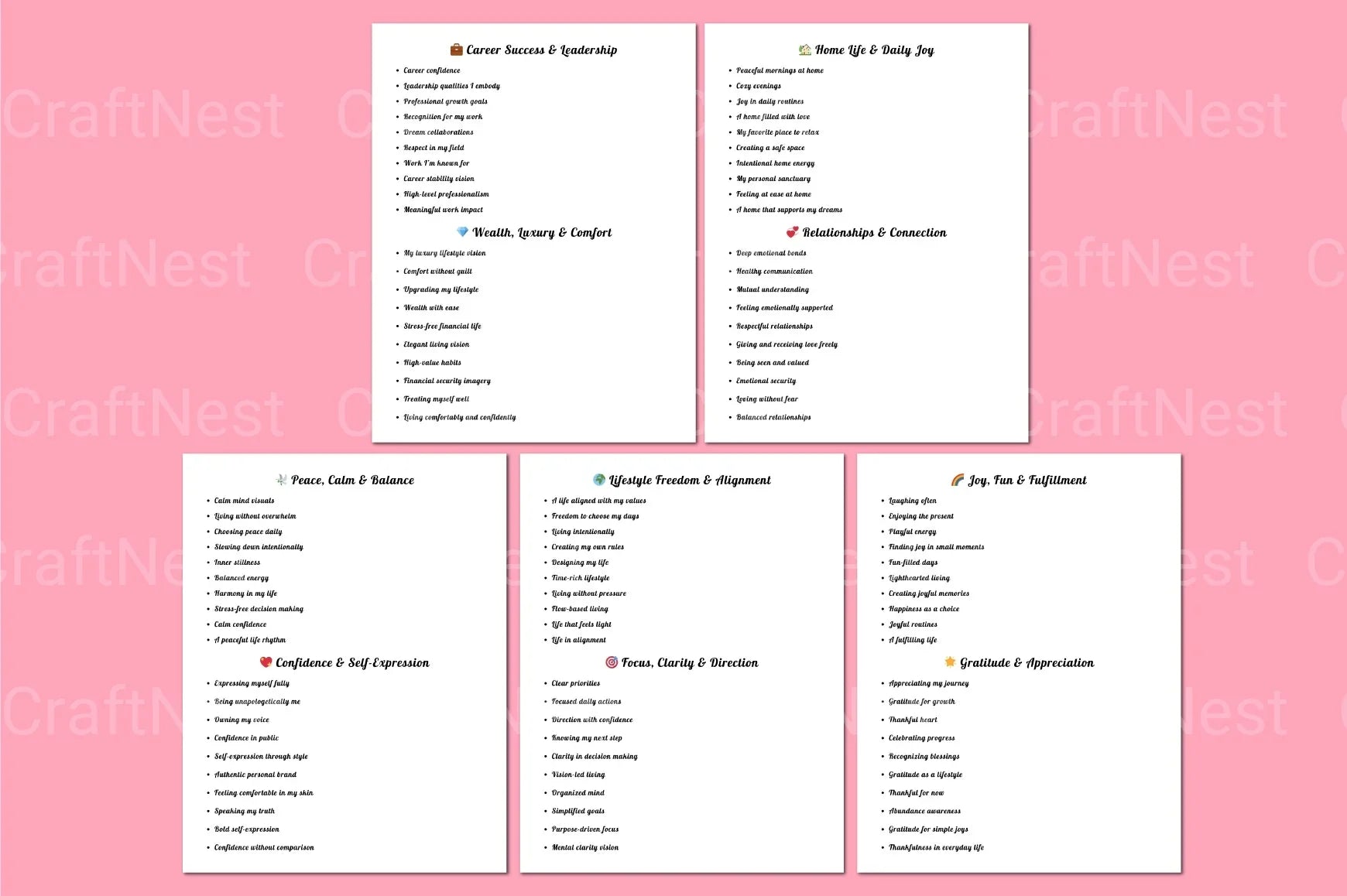 Vision Board Prompts for Inspiration and Goal Setting - CraftNest - Digital Crafting and Art
