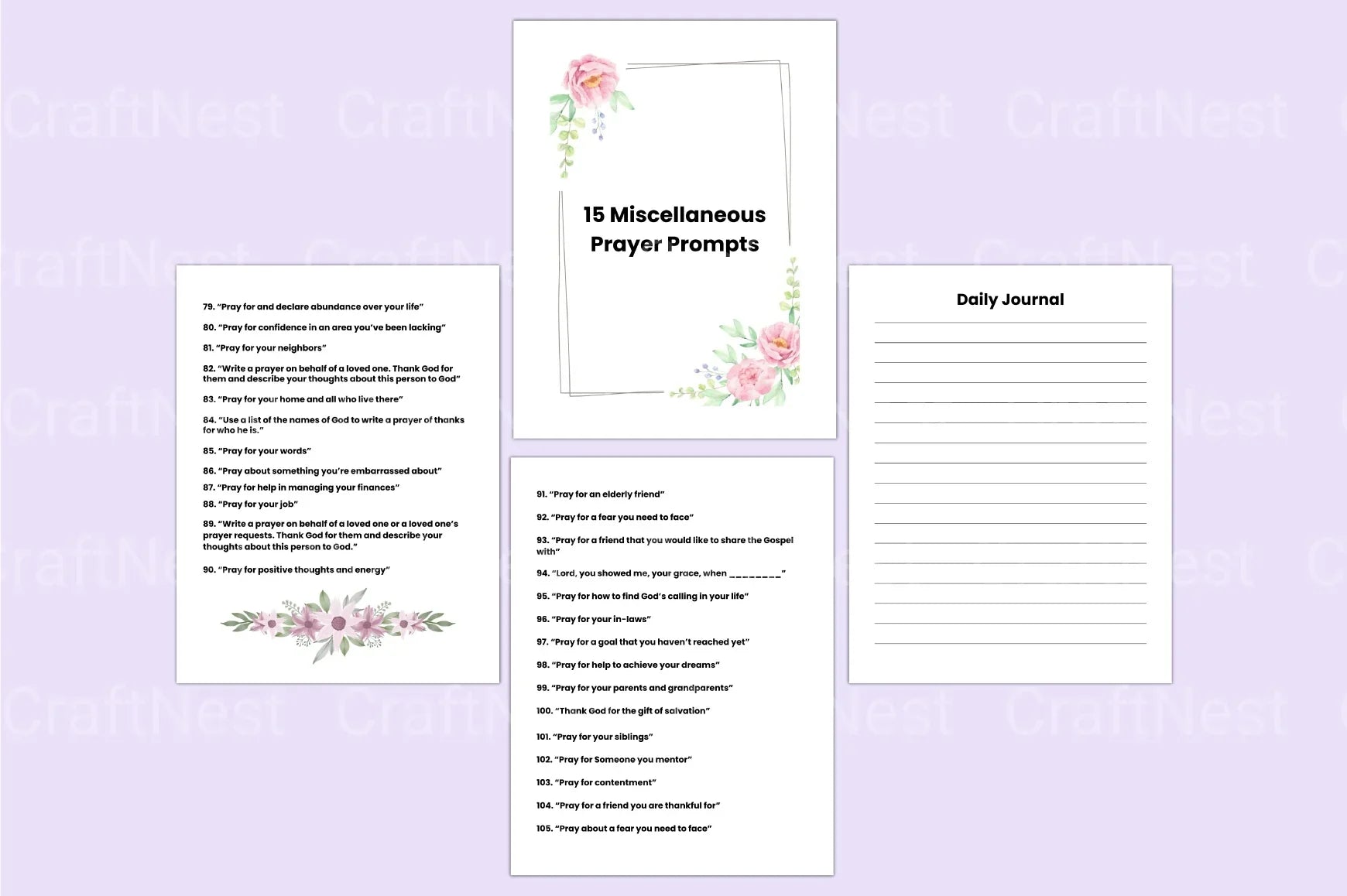 Prayer Prompts Guide for Inspiration - CraftNest - Digital Crafting and Art