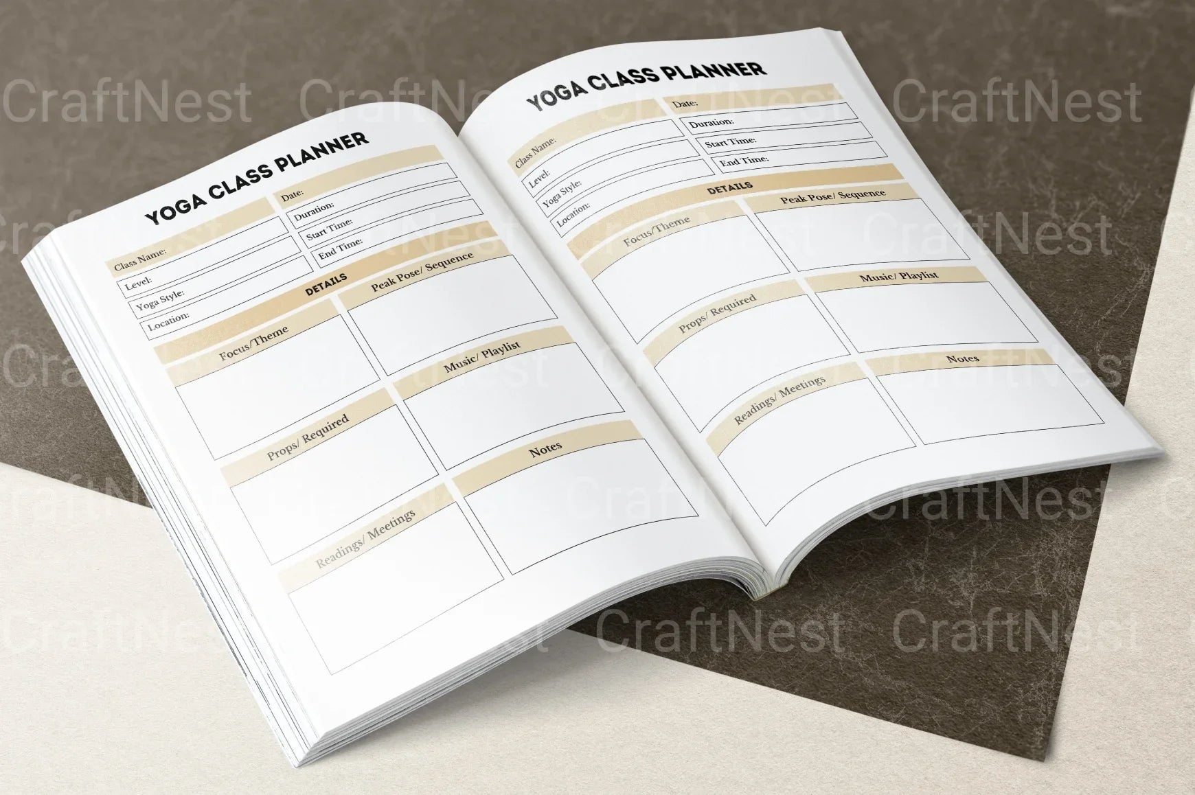 Yoga Class Planner - CraftNest - Digital Crafting and Art