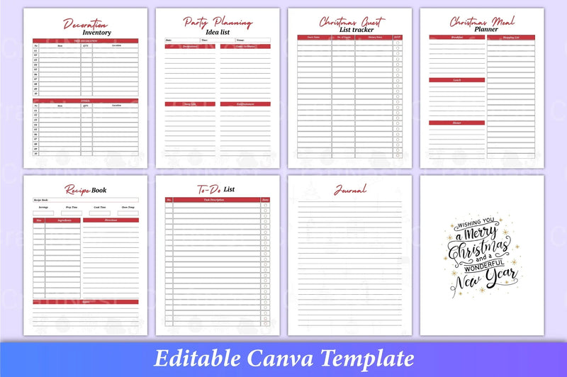 Christmas Planner Canva Interior Design - CraftNest - Digital Crafting and Art