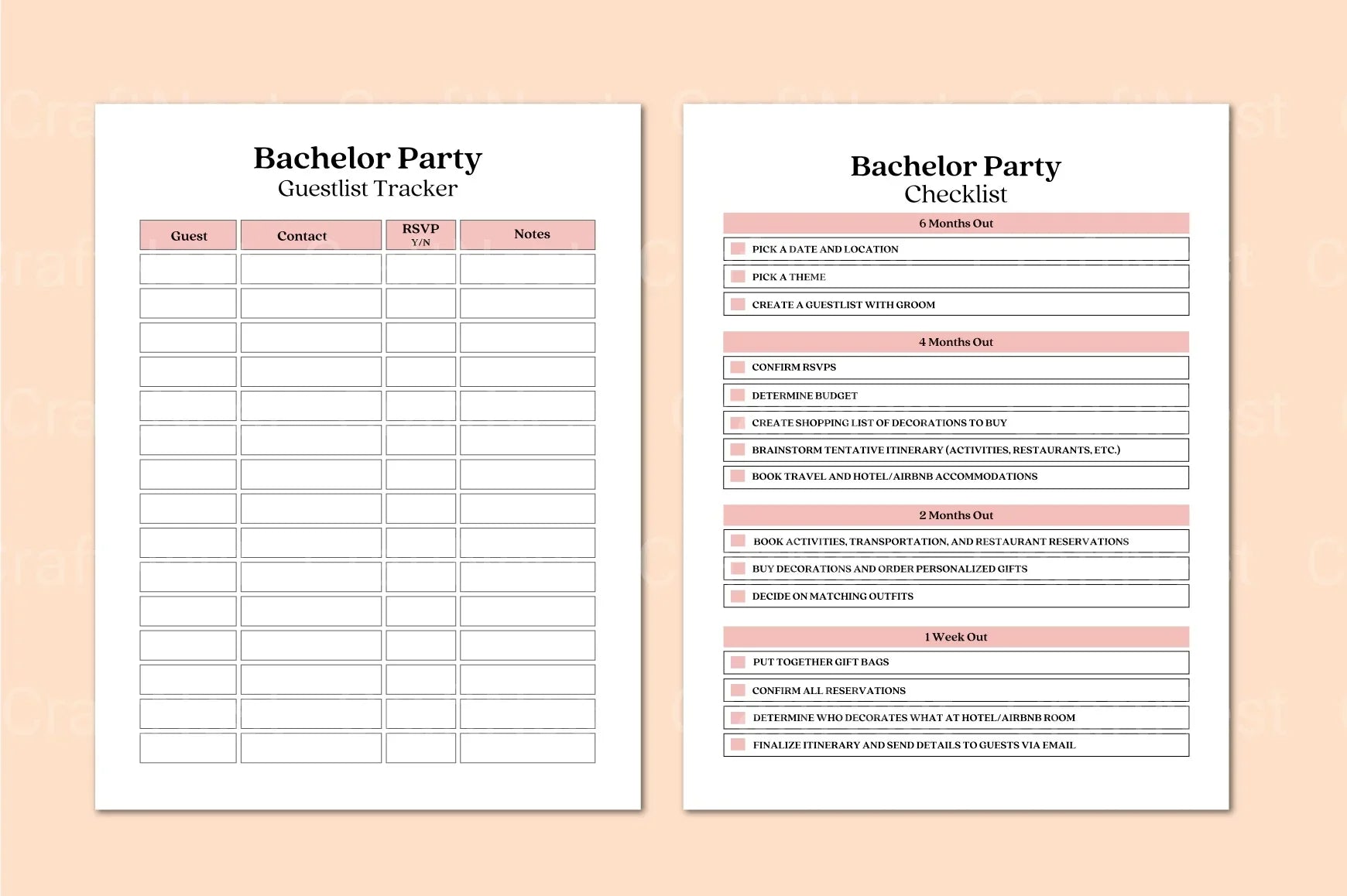 Bachelor Party Planner - CraftNest - Digital Crafting and Art