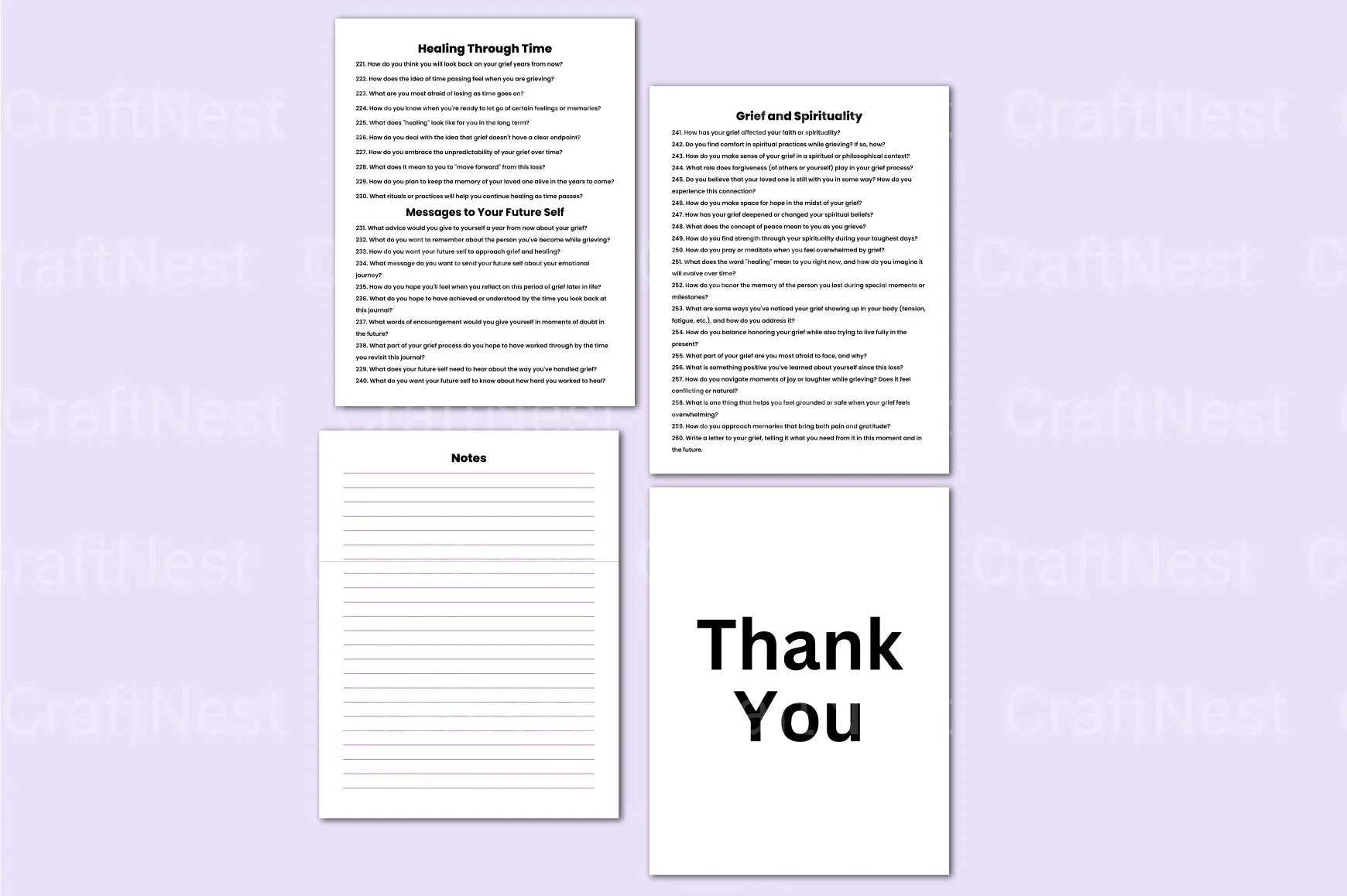 250 Grief Prompts for Healing and Reflection - CraftNest - Digital Crafting and Art