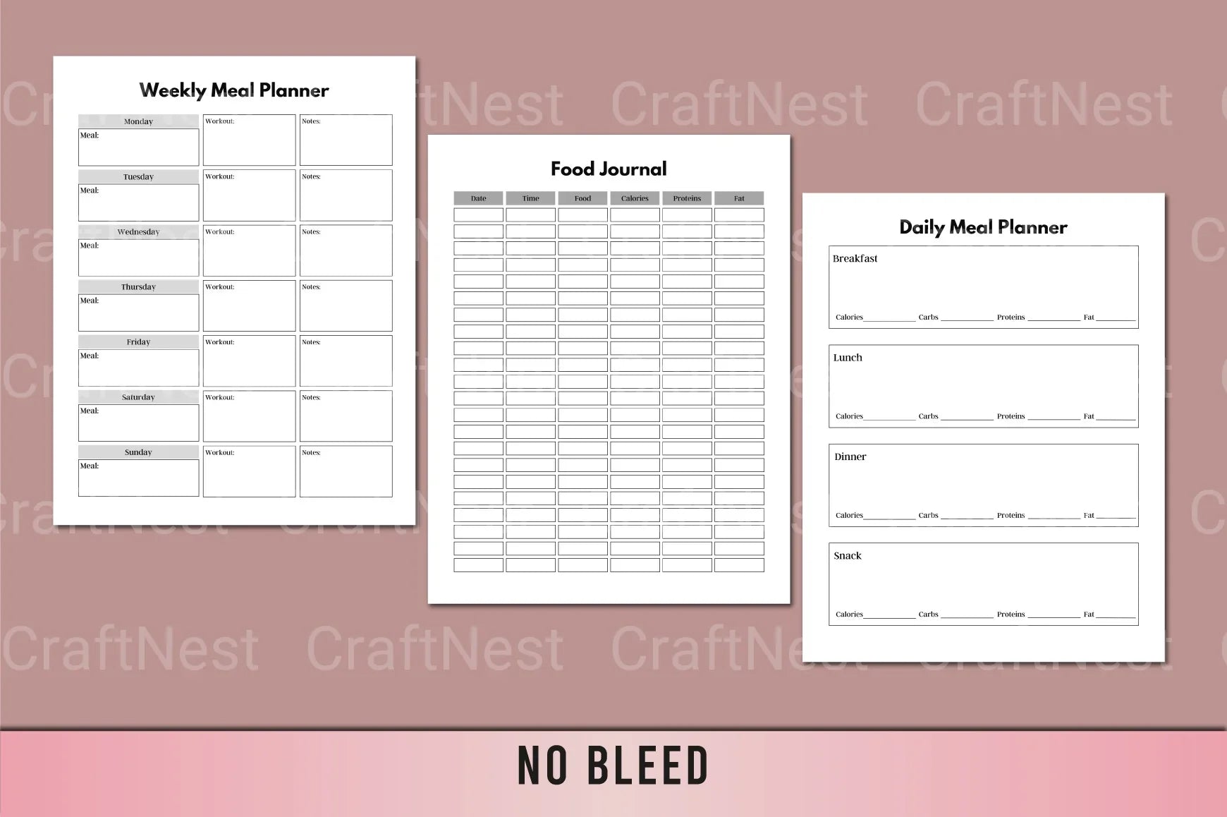 Health & Wellness Planner - CraftNest - Digital Crafting and Art
