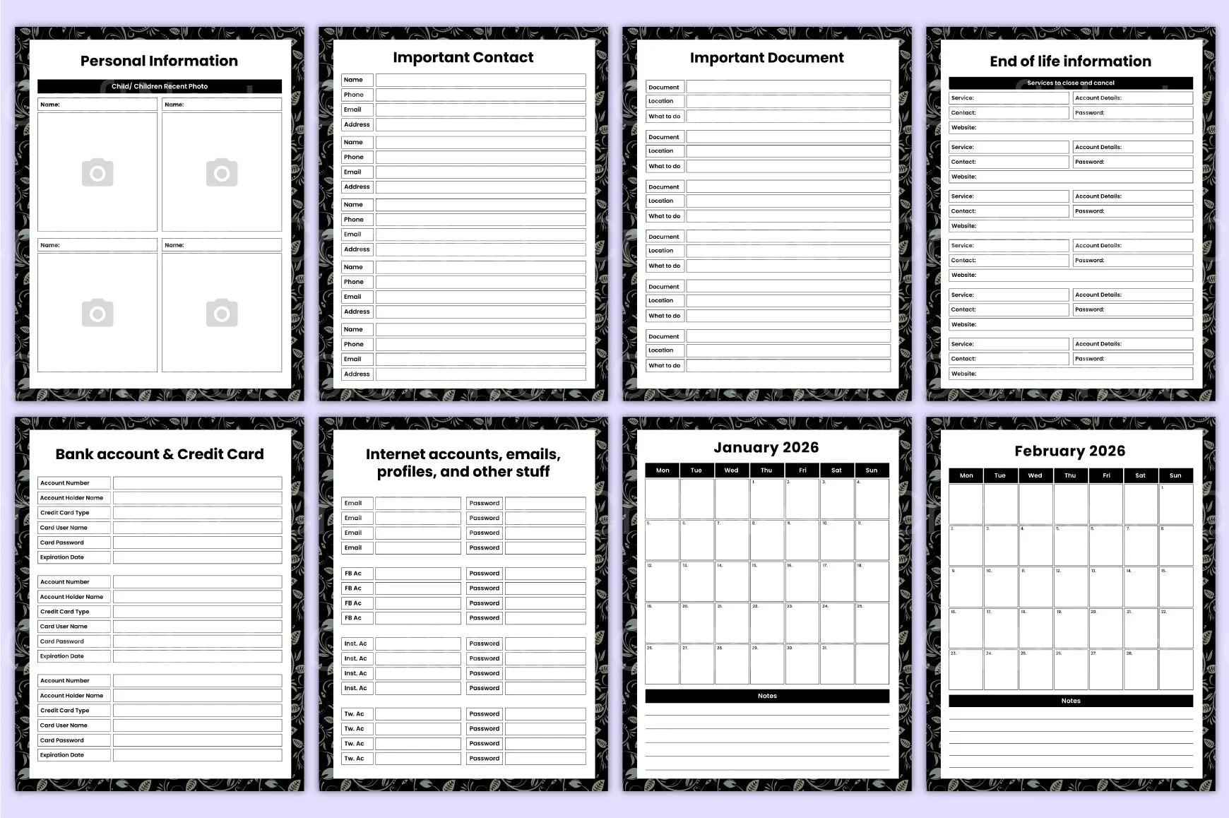 Final Wishes Legacy Organizer - CraftNest - Digital Crafting and Art