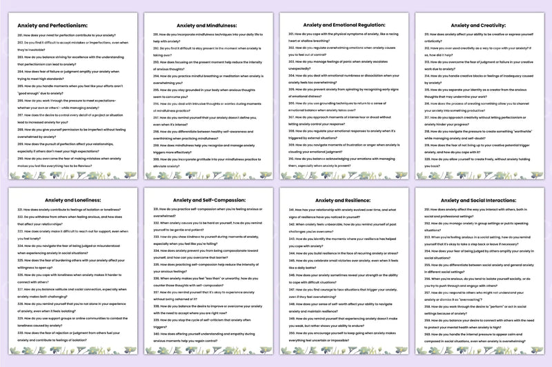 400 Deep Anxiety Prompts for Mindfulness - CraftNest - Digital Crafting and Art