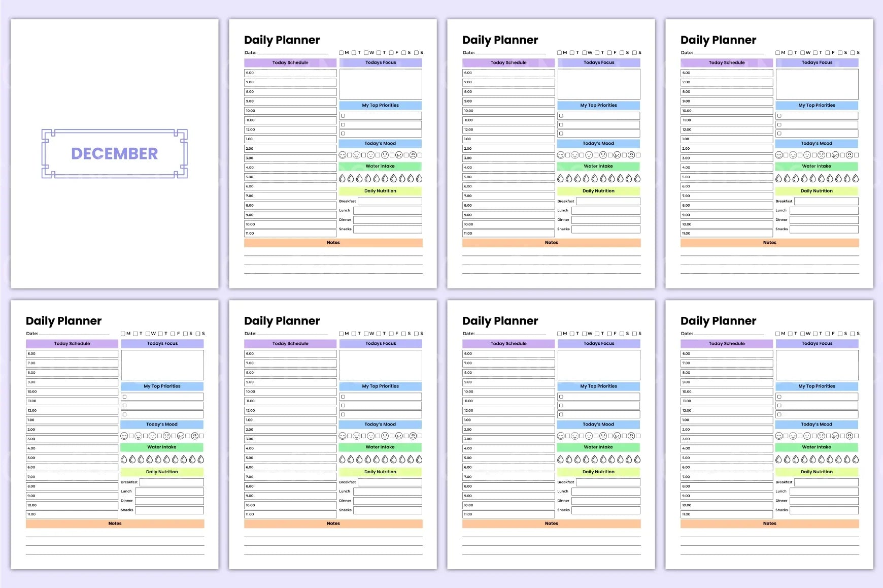 Undated Yearly Daily Planner - CraftNest - Digital Crafting and Art