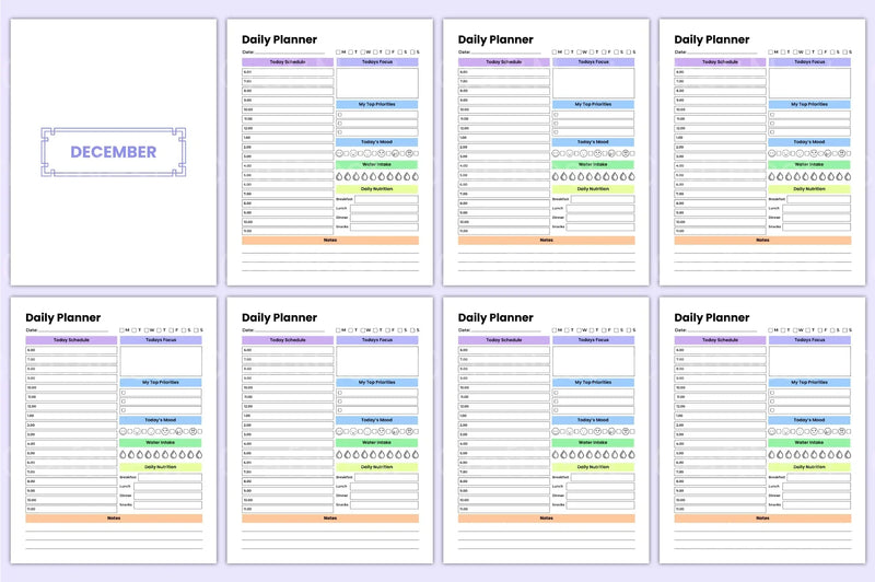 Undated Yearly Daily Planner - CraftNest - Digital Crafting and Art