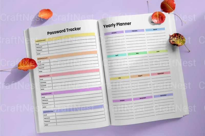 Rainbow Undated Planner for Daily Organization - CraftNest - Digital Crafting and Art