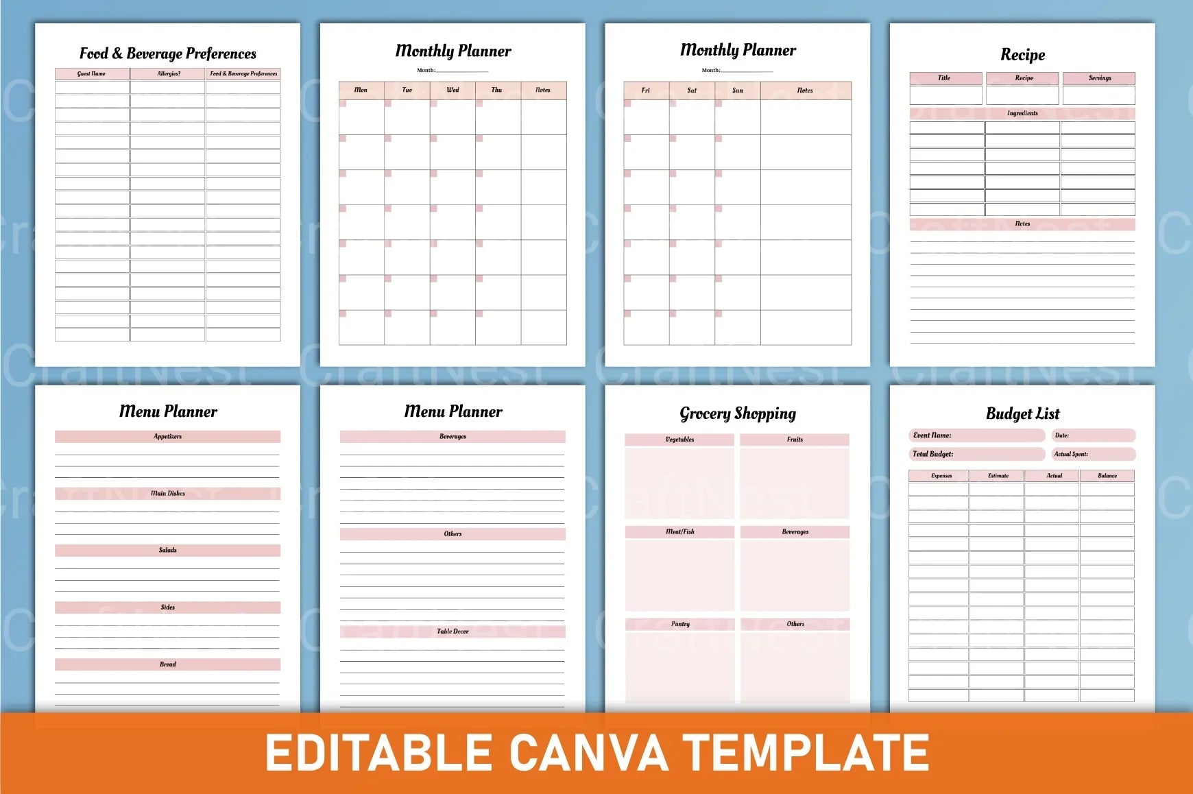 Party Event Planner Canva Template - CraftNest - Digital Crafting and Art