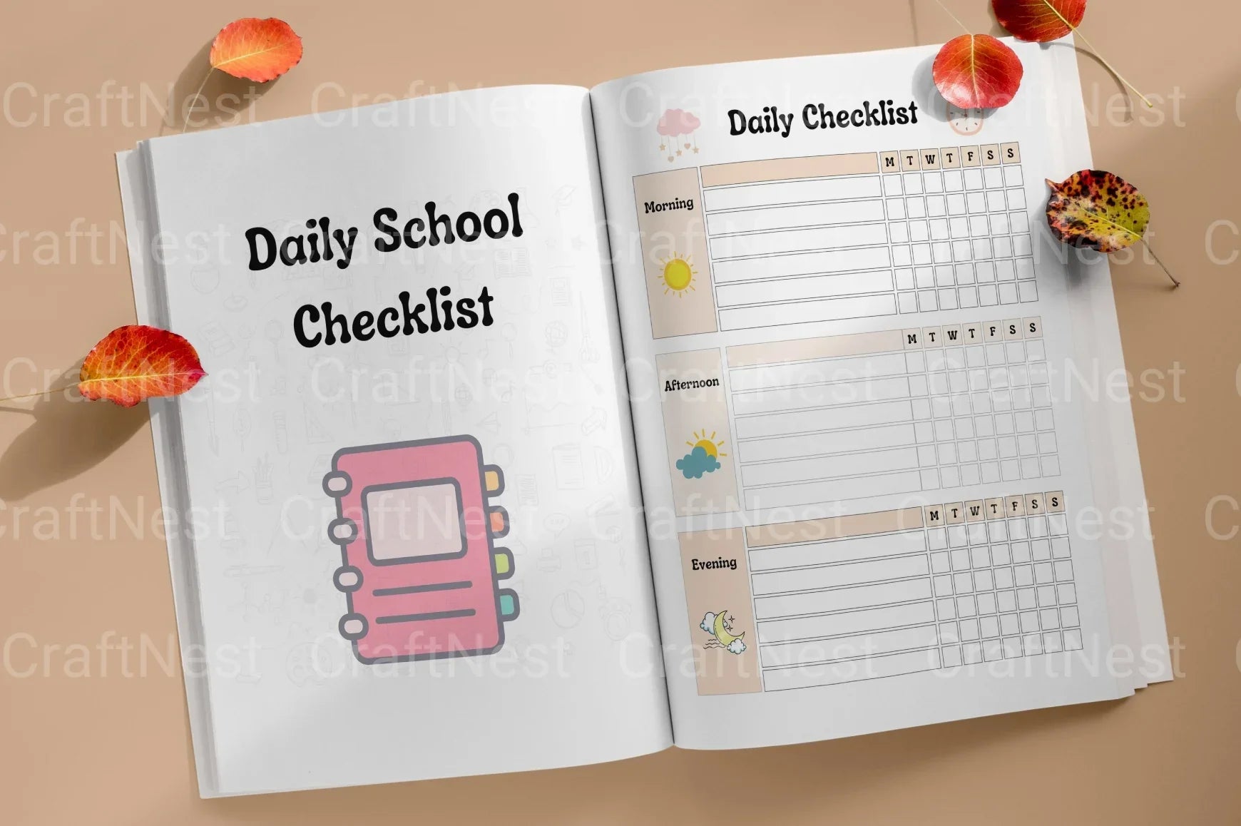 Kids Daily School Checklist Schedule - CraftNest - Digital Crafting and Art