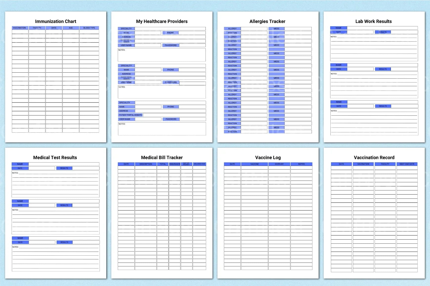 Medical Planner Template - CraftNest - Digital Crafting and Art