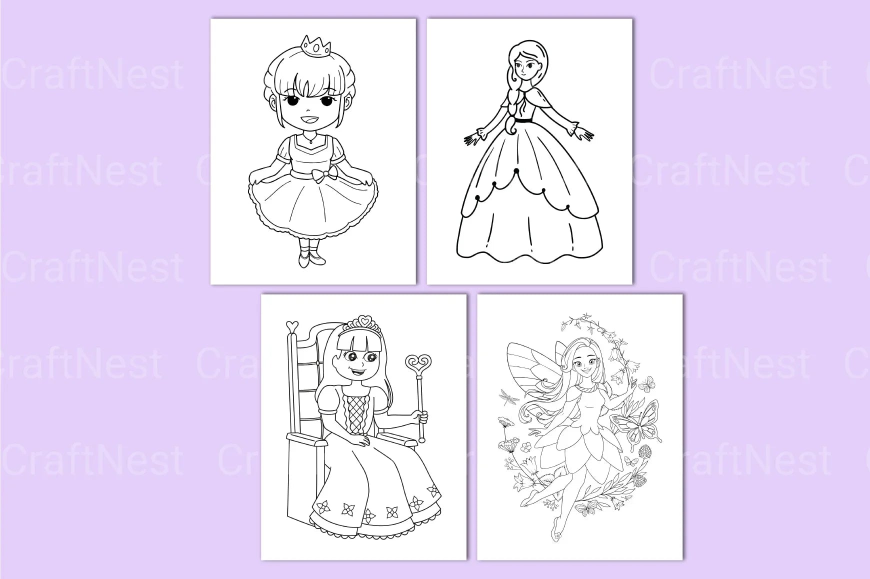 Fairy Tales Coloring Book for Kids - CraftNest - Digital Crafting and Art