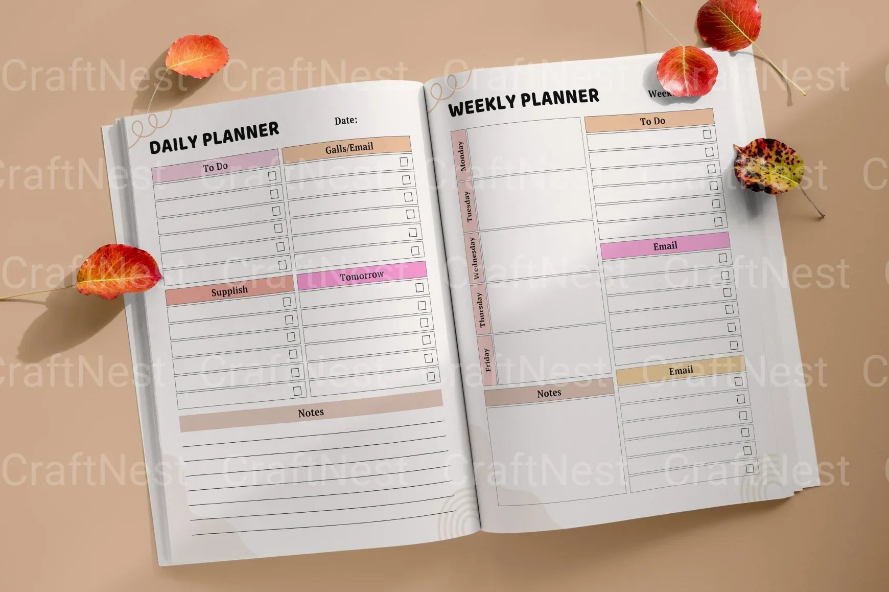 Customizable Teacher Planner Template - CraftNest - Digital Crafting and Art