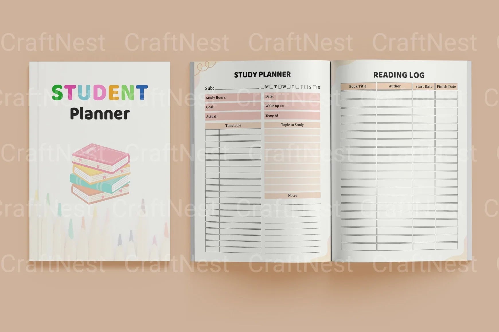 Student Planner Canva Template - CraftNest - Digital Crafting and Art
