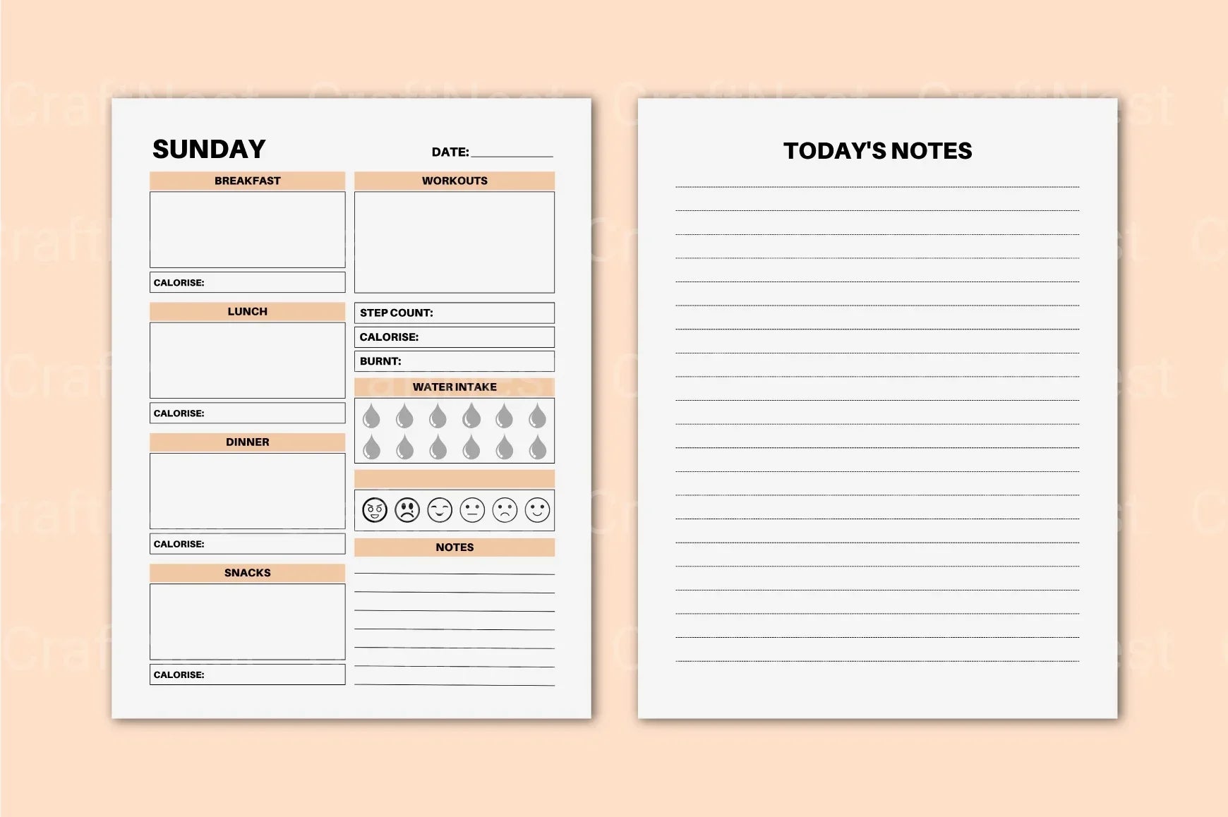 Day Food Diary: Track Your Meals and Nutrition - CraftNest - Digital Crafting and Art